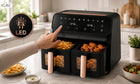 Frytkownica dwukomorowa beztłuszczowa airdweller AIR fryer 2400W 9l czarna czarny