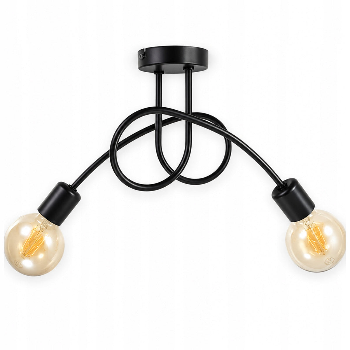 Sufitowa lampa wisząca plafon żyrandol czarny loft edison 2xE27 oprawa metalowa do salonu kuchni jadalni korytarza i
