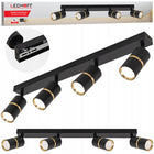 Lampa sufitowa LED szyna SPOT oprawa halogenowa 4x GU10 TUBA CZARNA złota reflektor kierunkowy do salonu i kuchni