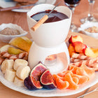 Zestawy do fondue czekolady Banquet 2 l biały komplet podgrzewacz deserowy, do owoców, pianek i słodkich przekąsek