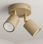Lampa Sufitowa Żyrandol Plafon Beżowa Gray Beige GU10 LED 856-EG2 Regulowan oprawa punktowa 2-punktowa metalowa do
