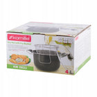 GARNEK DO SMAŻENIA FRYTEK PĄCZKÓW GOTOWANIA MAKARONU Z SITKIEM KAMILLE naczynie stalowe 4 l, powłoka non-stick