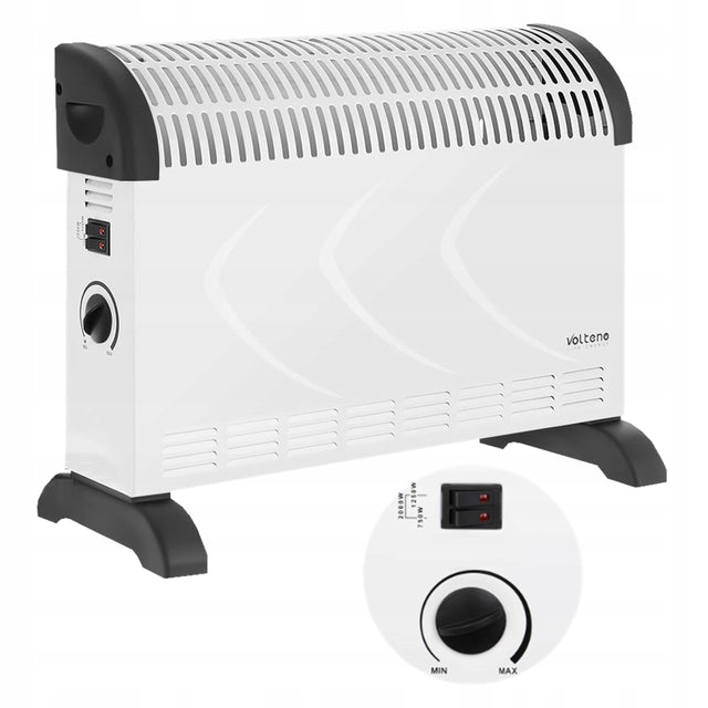 Grzejnik elektryczny konwektorowy farelka termostat 2000W energooszczędny 385 mm 430 mm grzewcza biały