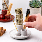 Kadzielnica Ceramiczna Podstawka Pod Kadzidła Palo Santo Szałwię Zioła uchwyt do okadzania, naczynie do aromaterapii i