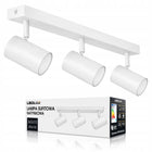 Lampa sufitowa kinkiet LED 3xGU10 biała regulowana spot oprawa kierunkowa metalowa 3-punktowa do salonu kuchni korytarza