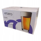 Krosno Kufel Szklanka do piwa 590ml Pure 5469 6szt Pokal na piwo kielich, przezroczyste szkło, nadaje się do zmywarki