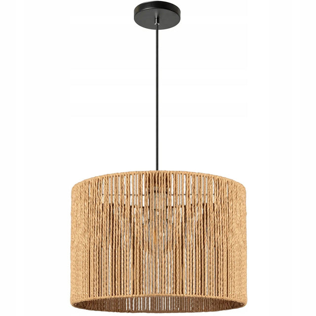 Lampa Wisząca Boho Nowoczesna E27 Drewniana Do Salonu Loft Toolight oprawa sufitowa, klosz 25 cm, 1 punkt świetlny, 60 w, brązowa