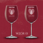 2 Kieliszki do Wina z grawerem prezent na ślub ślubny rocznica ślubu koron na toast weselny dla pary młodej