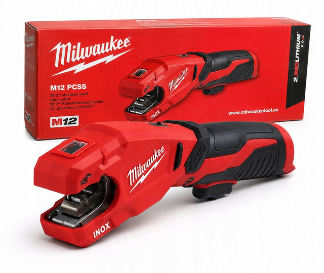 Milwaukee M12 PCSS-0 Obcinak do rur inox miedzi pvc Raptor nożyce do cięcia przecinak instalacyjny hydrauliczny, zakres 12–28 mm
