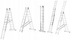 Drabina aluminiowa 3x9 wielofunkcyjna na schody higher 7,10m 150kg + rozstawna, przystawna, do malowania i prac