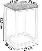 Kwietnik stojący stojak półka na kwiaty doniczki loft metalowy czarny 42 cm podstawka pod roślinę do salonu, ekspozytor