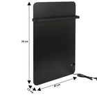 Grzejnik łazienkowy elektryczny 350W czarny na podczerwień WiFi termostat ogrzewanie łazienki, 45x70 cm, dolne