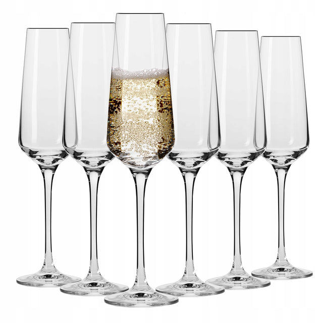 Kieliszki do szampana Avant-Garde krosno 6x 180ml prosecco wino musujące do toastów, szkło bezbarwne, można myć w zmywarce