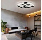 Lampa Sufitowa LED Plafon Modern Żyrandol 36W Czarna Kwadrat Nowoczesna oprawa do salonu i sypialni, aluminiowa, 2