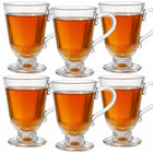 6x Szklanki DO KAWY HERBATY napojów kubki szklane 315 ml bezbarwne, do mycia w zmywarce