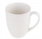 6X kubek porcelanowy ryflowany 330ml komplet kubków prążek do kawy herbaty biały, można myć w zmywarce