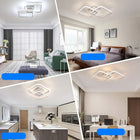 Lampa Sufitowa Wisząca LED Żyrandol Kwadratowy Nowoczesny z Pilotem 50W do salonu i sypialni, ciepła barwa światła