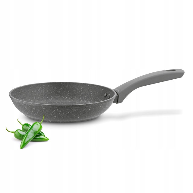 Nieprzywierająca patelnia indukcja granitowa 24cm Greys Marble Konighoffer do smażenia, na kuchenki gazowe, elektryczne i ceramiczne