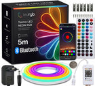 Zestaw taśma LED neon 5m RGB (1x5) aplikacja bluetooth pilot zasilacz IP67 oświetlenie dekoracyjne 24V 1200 lm 48W