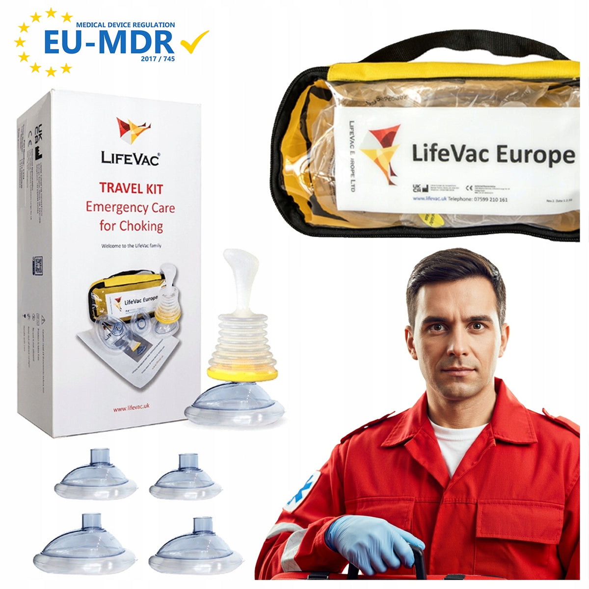 ZESTAW RATUNKOWY SZYBKA POMOC W ZADŁAWIENIACH LIFEVAC ORYGINALNY PRODUKT urządzenie przeciwdławieniowe, aspirator do