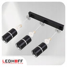 Lampa sufitowa LED kinkiet spot oprawa listwa 3x GU10 tuba czarna srebrna oświetlenie punktowe aluminiowe do salonu