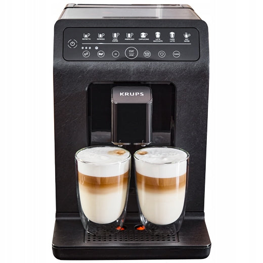 Ekspres ciśnieniowy do kawy krups evidence UP EA897B z młynkiem 8 przepisów automat, americano, espresso, cappuccino, latte macchiato, 15 bar, 2,3 l