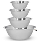Zestaw misek kuchennych 4 sztuki metalowe na sałatkę 24cm 26cm 28cm 30cm salaterki ze stali nierdzewnej, do zmywarki