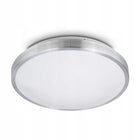 Lampa sufitowa plafon natynkowy okrągły 34cm do LED 2 x E27 chrom oprawa oświetleniowa, biało-srebrna, bez żarówek