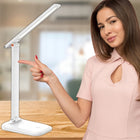 LAMPKA BIURKOWA SZKOLNA 28 LED DOTYK NA BIURKO DO CZYTANIA NAUKI PRACY lampa stołowa ściemniana akumulatorowa lub