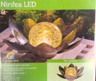 Lampa solarna Kwiat lotosu średnica 28 cm metalowa ip 44 znicz LED na grób, dekoracja nagrobna, lampion cmentarny