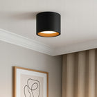 Lampa Sufitowa Oprawa Halogenowa LED GX53 Spot NATYNKOWA Kinkiet Reflektor czarna aluminiowa okrągła, pojedynczy punkt
