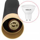 Lampa Sufitowa LED Wisząca Czarna Złota GU10 LEDLUX nowoczesna tuba oprawa metalowa do wnętrz, 1 punkt świetlny