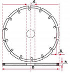 TARCZA DIAMENTOWA S-TURBO BETONU KOSTKI 230 15 MM dysk do cięcia cegieł, kamienia, płyt cementowych i g-k, otwór 22,2 mm