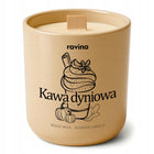 Świeca sojowa zapachowa Kawa Dyniowa ravina 175 g drewniany knot jesienna aromatyzująca do wnętrz, dekoracyjna, czas