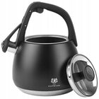 Czajnik na GAZ 2,2l czajnik z gwizdkiem pokrywą stal indukcja czarny inox do gotowania wody, na kuchenkę, srebrno-szary