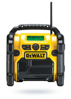 Kompaktowe radio DeWALT DCR019 FM AM AUX 18V / 230V budowlane, na budowę i do warsztatu, odbiornik przenośny, zasilanie