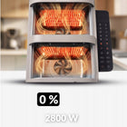 Frytkownica beztłuszczowa dwukomorowa pionowa panel boczny LED Air Fryer szary