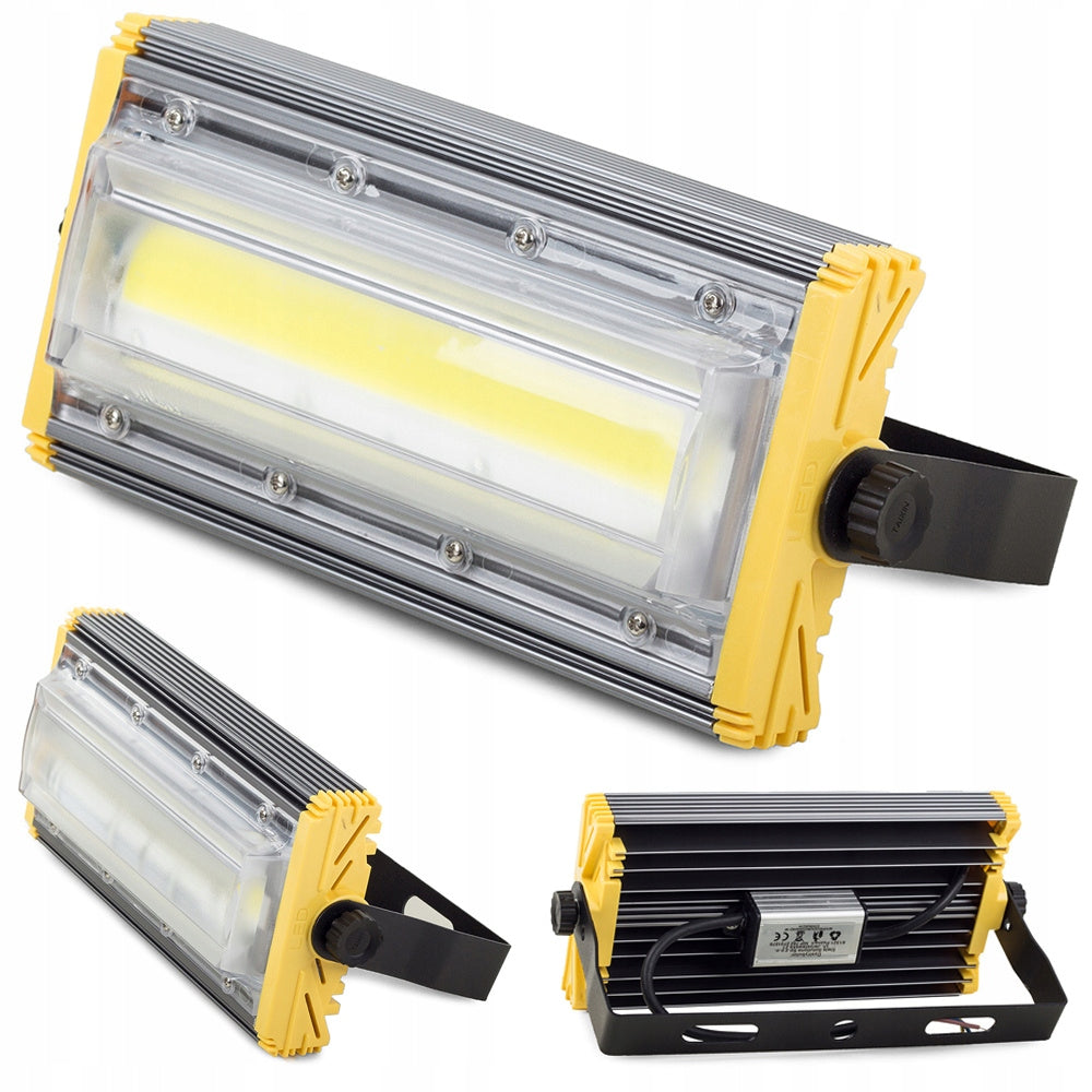 Lampa LED halogen naświetlacz hermetyczny mocny aluminium 50W do garażu, ogrodu i na elewację, IP66, 6500 lm, zimna