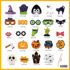 GIRLANDA HAPPY HALLOWEEN BALONY DUCHY ZESTAW REKWIZYTY DO ZDJĘĆ TOPPER 72el ozdoby na przyjęcie, akcesoria do fotobudki