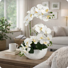 Storczyk Biały Sztuczny Silikonowy Trzy Pędy Jakość Premium 64 cm 003 orchidea doniczkowa, dekoracja wnętrza, roślina