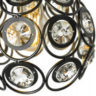 Lampa sufitowa czarna E27 jednopunktowa zdobiony klosz z kryształami oświetlenie wiszące metalowe 20 cm do salonu i