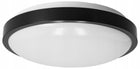Plafon LED lampa sufitowa 2XE27 czarna oprawa natynkowa panel okrągły do salonu, kuchni i korytarza, głębokość 7,5 cm