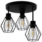 Lampa Sufitowa Wisząca Kinkiet Oprawa Żyrandol 3x E27 LED Czarna Do Salonu metalowa 3-punktowa 40 W nad stół kuchenny