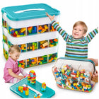 Pojemnik na klocki lego zabawki organizer 3-PIĘTROWY z przegródkami 18 L pudełko plastikowe do przechowywania
