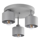 Lampa Sufitowa Żyrandol Plafon 3xE27 Szara Cementowa Urban GrayRoller LOFT oprawa wisząca metalowa 3-punktowa do salonu