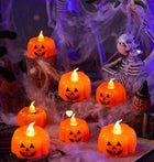 Lampki na Halloween Świecące Dynie LED Dynia pomarańczowa 12 sztuk H222 lampiony z tworzywa dekoracja wnętrza na
