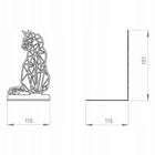 Stojak do książek podpórka stojak na książki KOT 15133 metalowy przytrzymywacz, czarna ozdoba do biblioteczki i regału