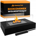 Biokominek na Bioetanol Wolnostojący Kominek Na stół do Domu Taras 100 ml dekoracyjny palnik stalowo-szklany 35x18x15 cm