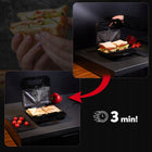 Opiekacz do kanapek toster sandwich grill gofrownica 3W1 duży mocny 1200 nominalna srebrny