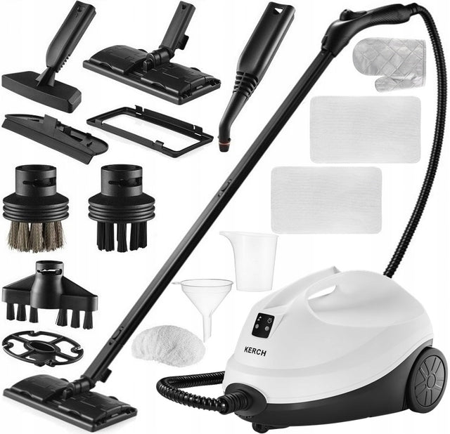 Czyścik parowy wielofunkcyjny myjka parowa MOP parowy kerch presto 6BAR fugi, szyby, podłogi i prasowanie, 3200 w, zbiornik 1,6 l, przewód 7 m